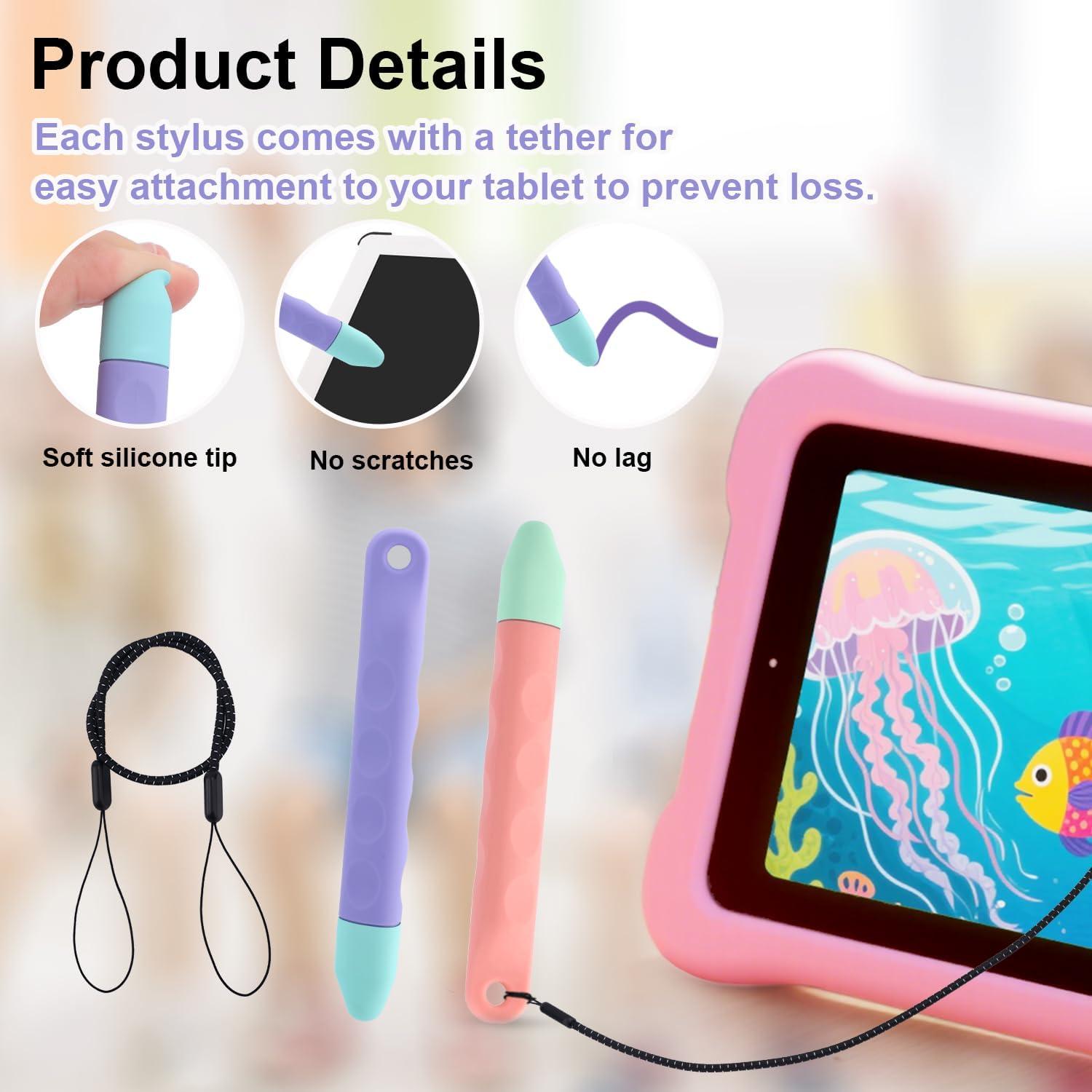 2 Lápices Estilográficos para Niños BOXOB Rosa y Púrpura