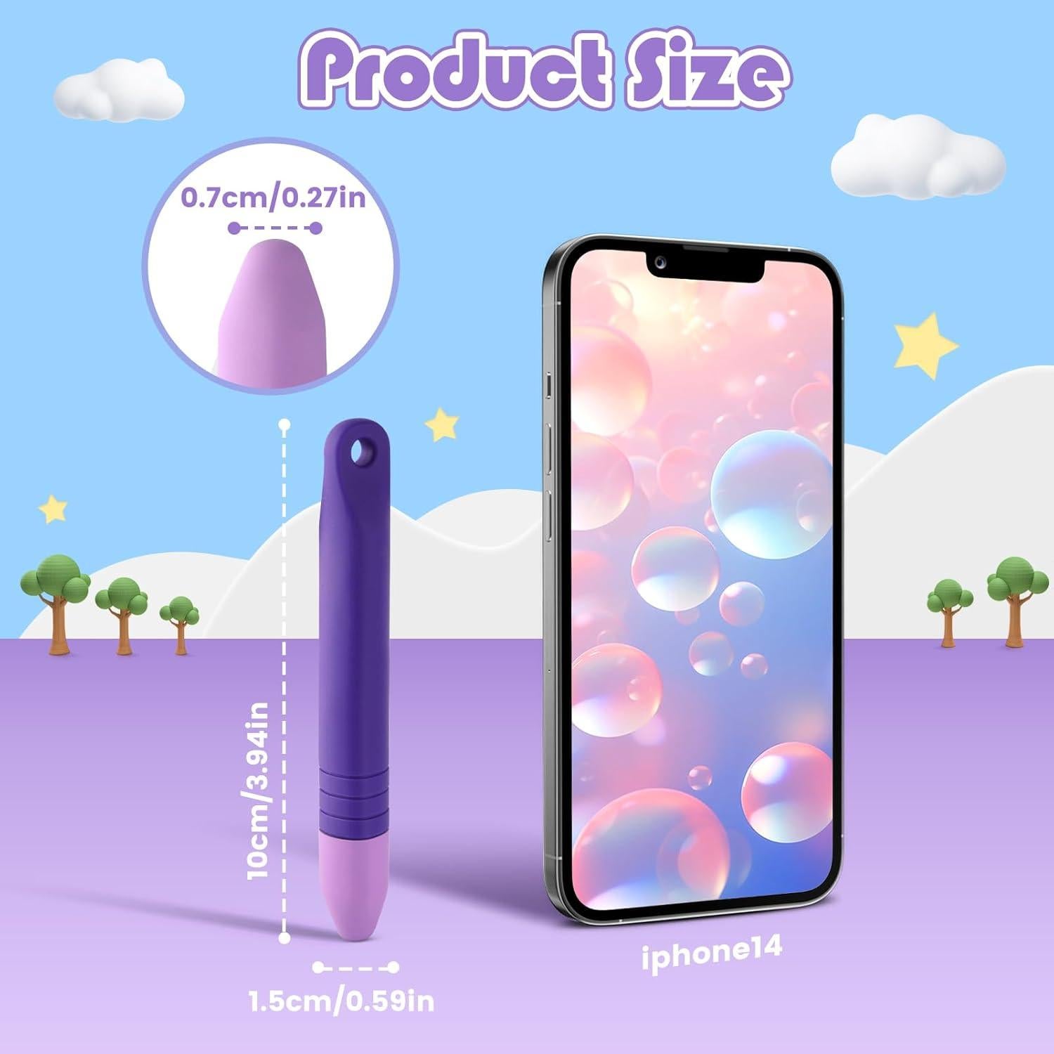 2 Lápices Stylus para Niños Pinsit Azul y Morado Antideslizante