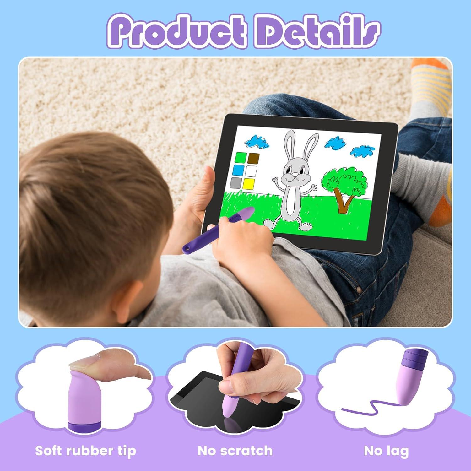 2 Lápices Stylus para Niños Pinsit Azul y Morado Antideslizante