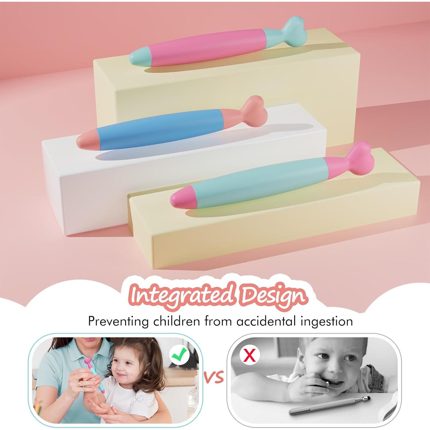 Bolígrafos Stylus para Niños DIGIROOT - Paquete de 3 con Puntas de Goma