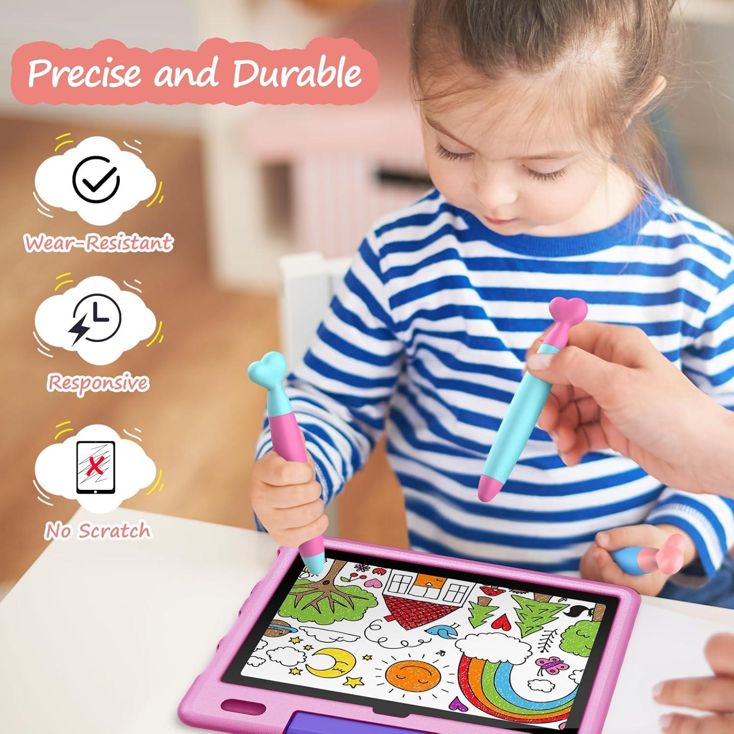 Bolígrafos Stylus para Niños DIGIROOT - Paquete de 3 con Puntas de Goma