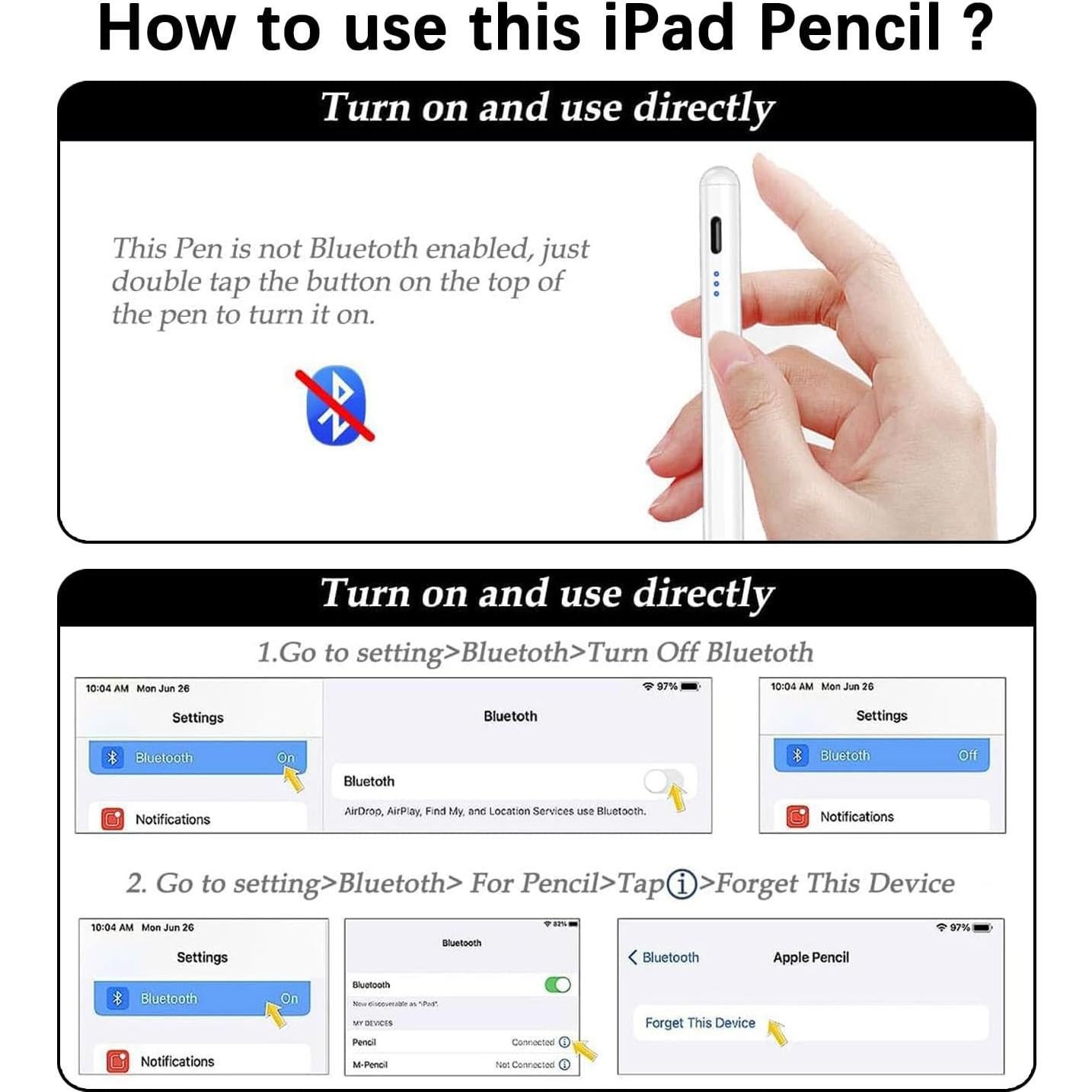 2 Pack Lápiz Stylus Activo EcoPestuGo para iPad 2018-2025