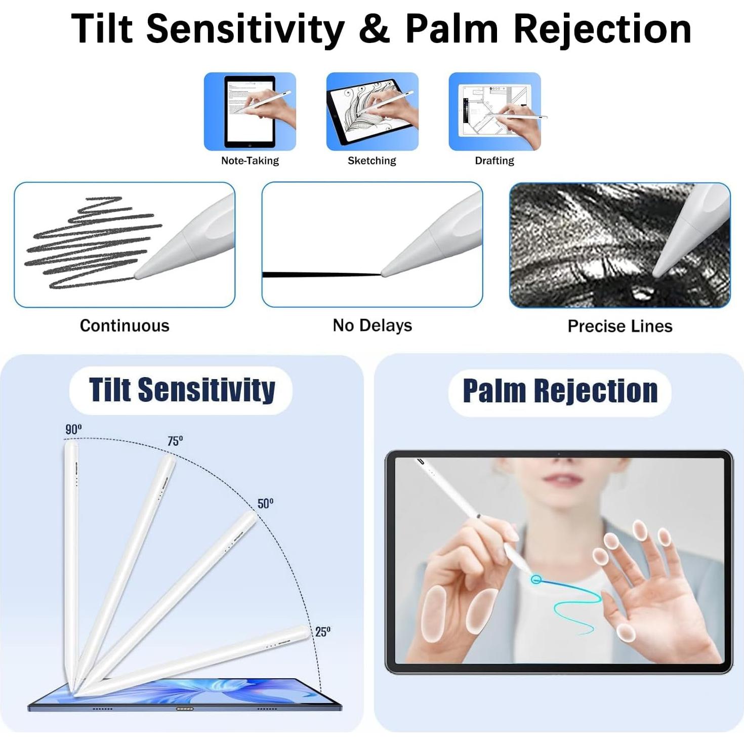 2 Pack Lápiz Stylus Activo EcoPestuGo para iPad 2018-2025