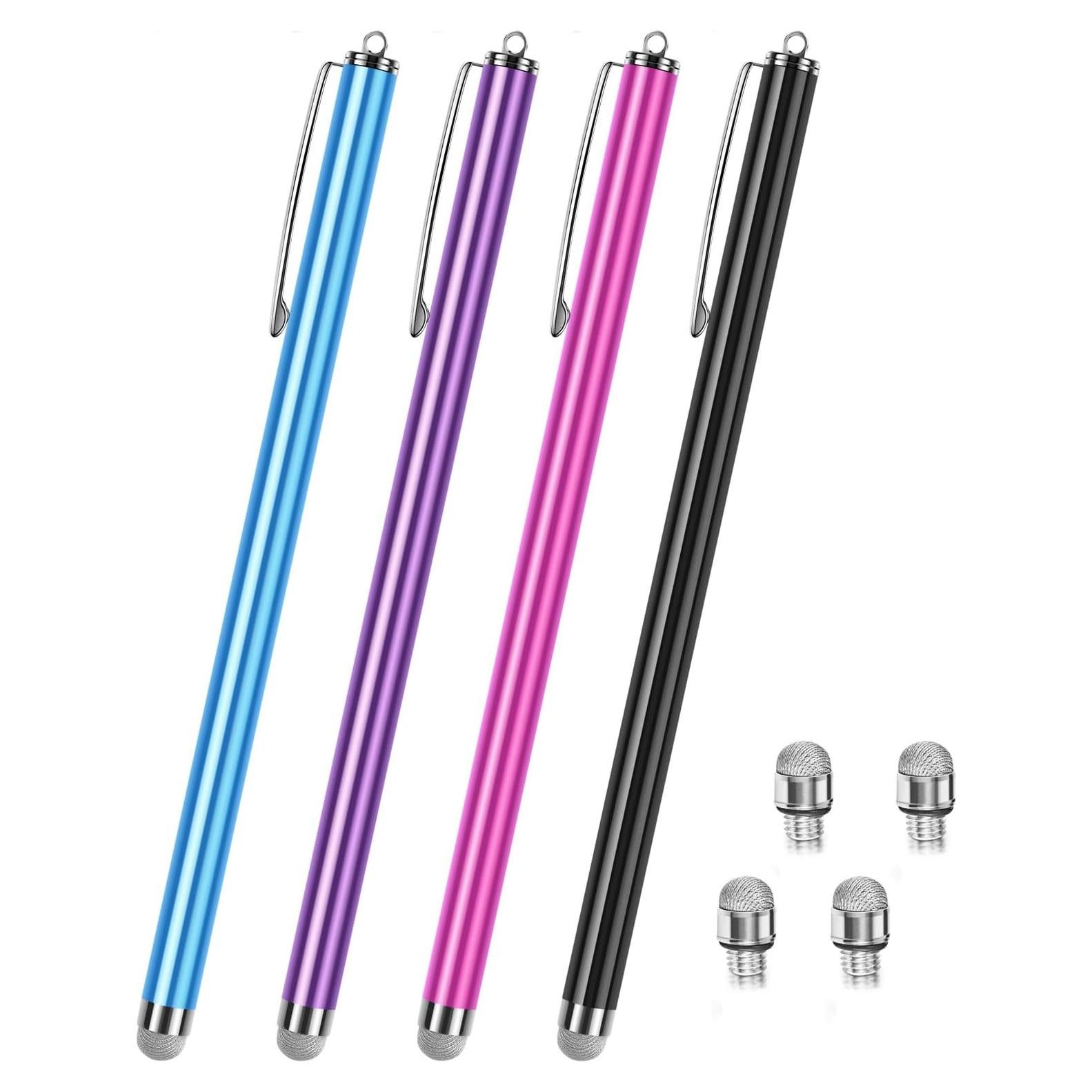 Lápiz Estilográfico Largo 185mm para Pantalla Táctil - Negro/Azul/Rosa/Púrpura