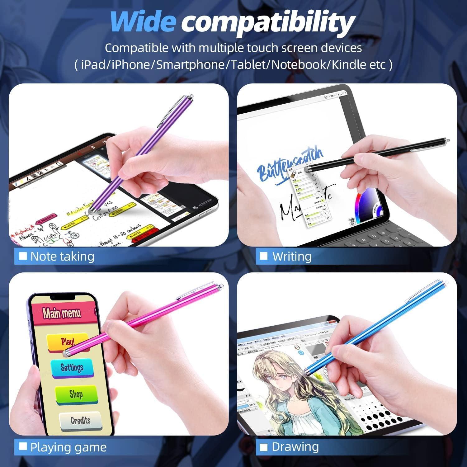 Lápiz Estilográfico Largo 185mm para Pantalla Táctil - Negro/Azul/Rosa/Púrpura