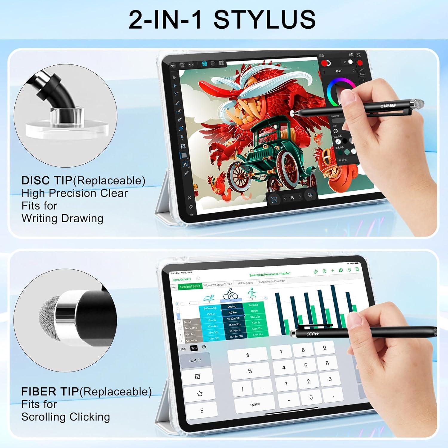 AULEEP Estilógrafo 2 en 1 Capacitivo para Pantallas Táctiles