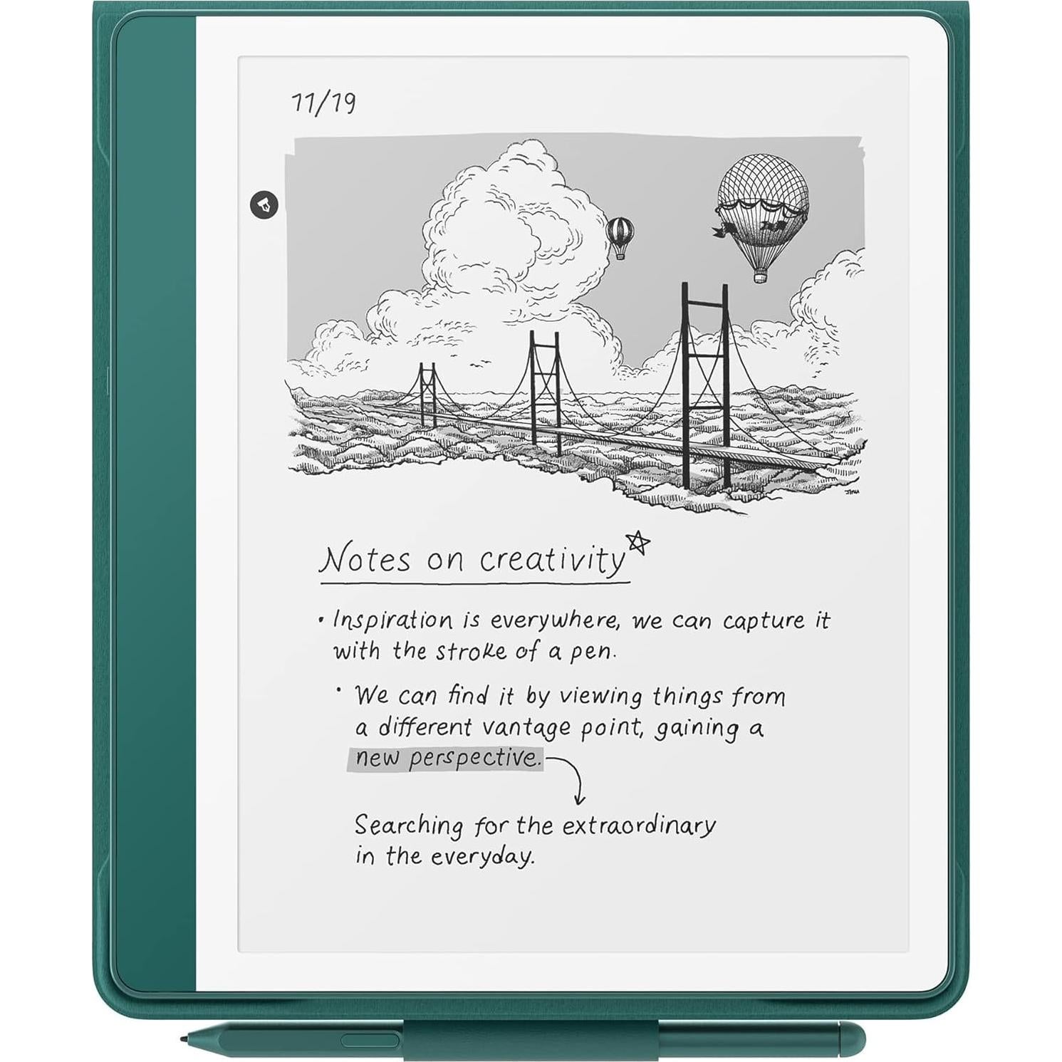 Amazon Kindle Scribe Premium Pen Jade Metálico - Estilógrafo con Borrador