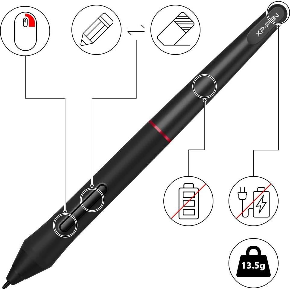 Estilógrafo XP-PEN PA2 Sin Batería para Tabletas Artist Pro