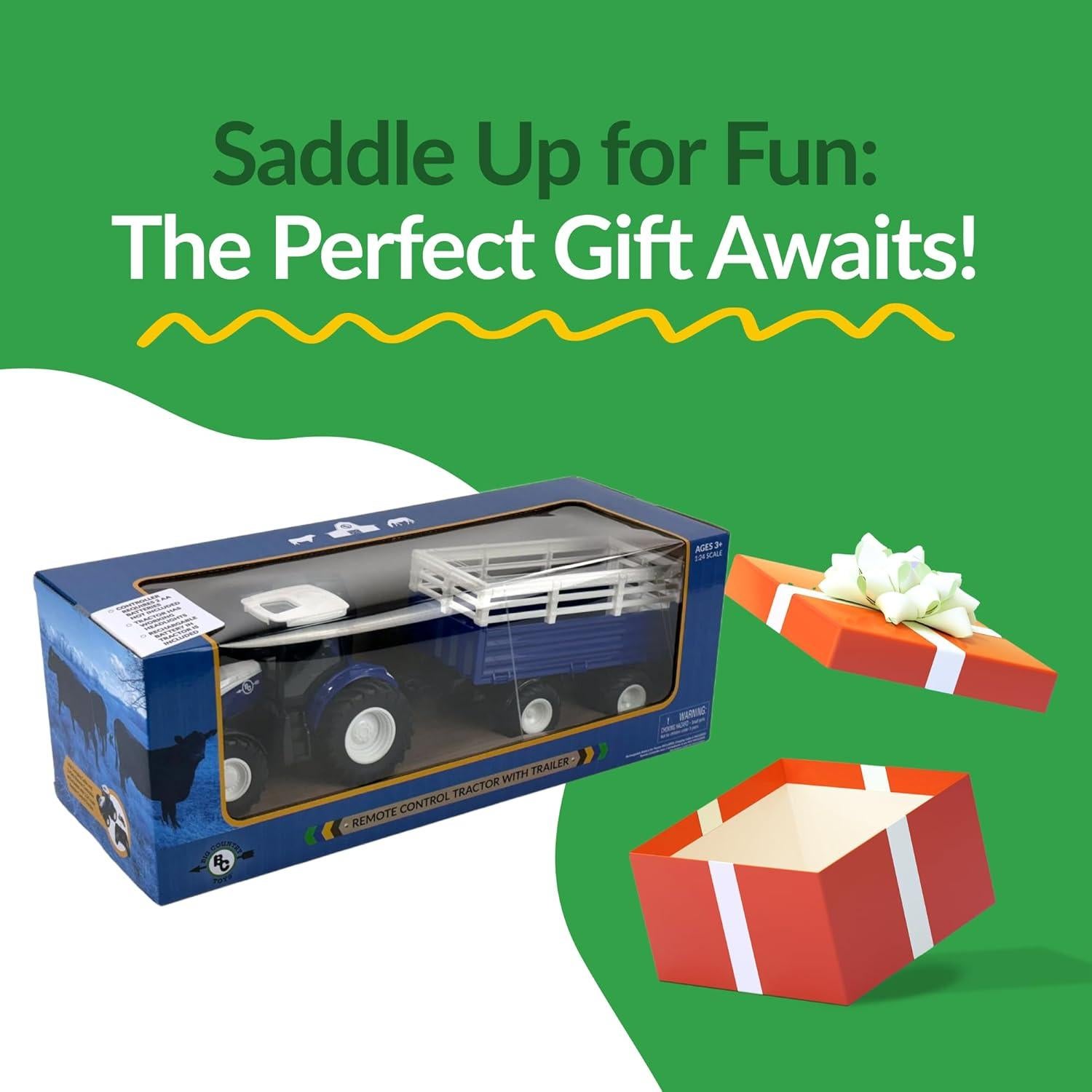 Tractor R/C Big Country Toys Dually 1:24 Azul con Remolque