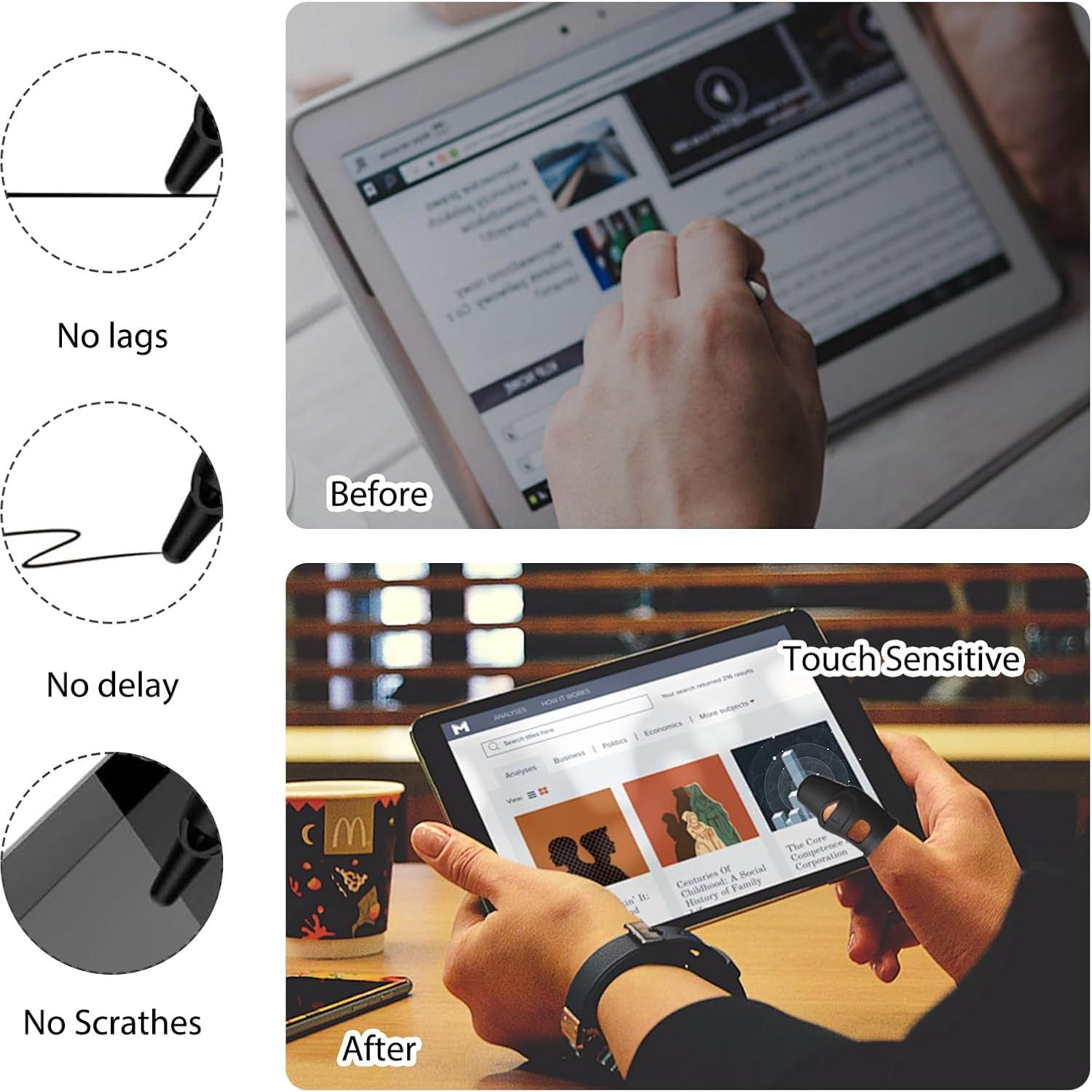 3 Estilógrafos de Silicona Táctil PKRFCJ para Tablets y Móviles