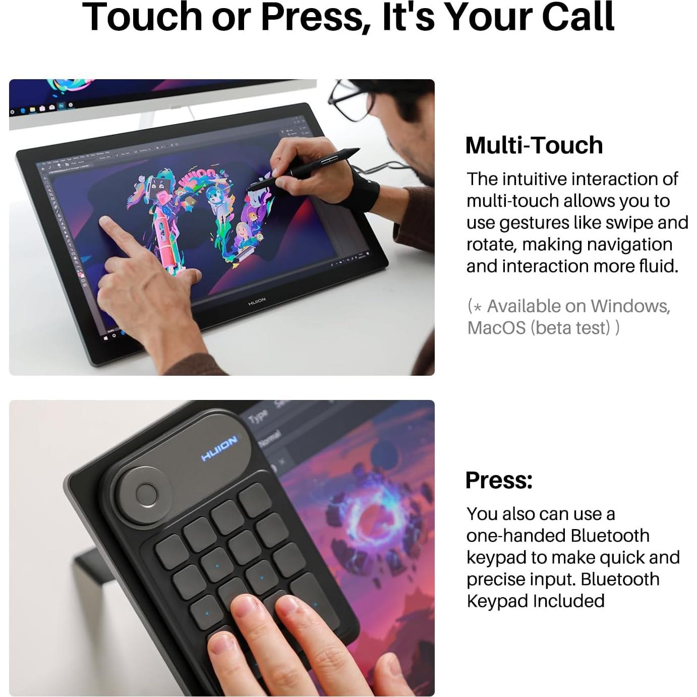 Tableta de Dibujo Huion Kamvas Pro 19 4K 18.4" Pantalla Táctil