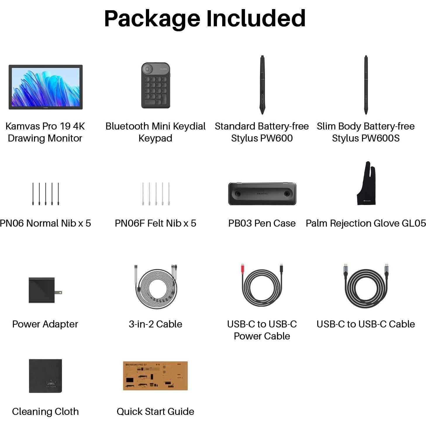 Tableta de Dibujo Huion Kamvas Pro 19 4K 18.4" Pantalla Táctil