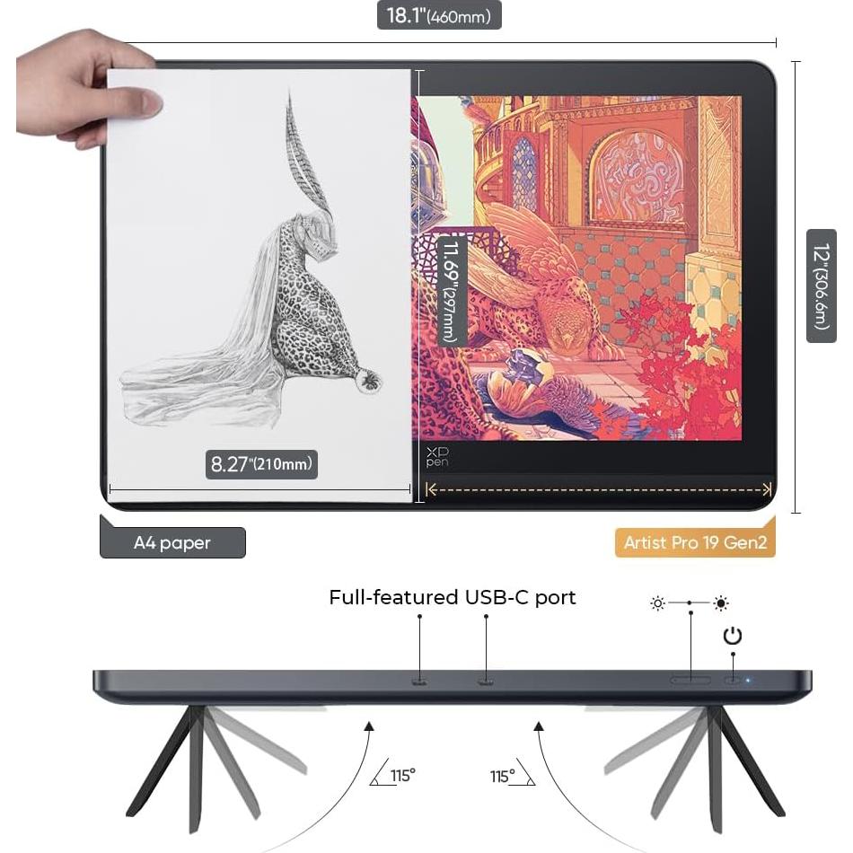 Tableta de Dibujo XPPen Artist Pro 19 Gen2 4K 18.4"