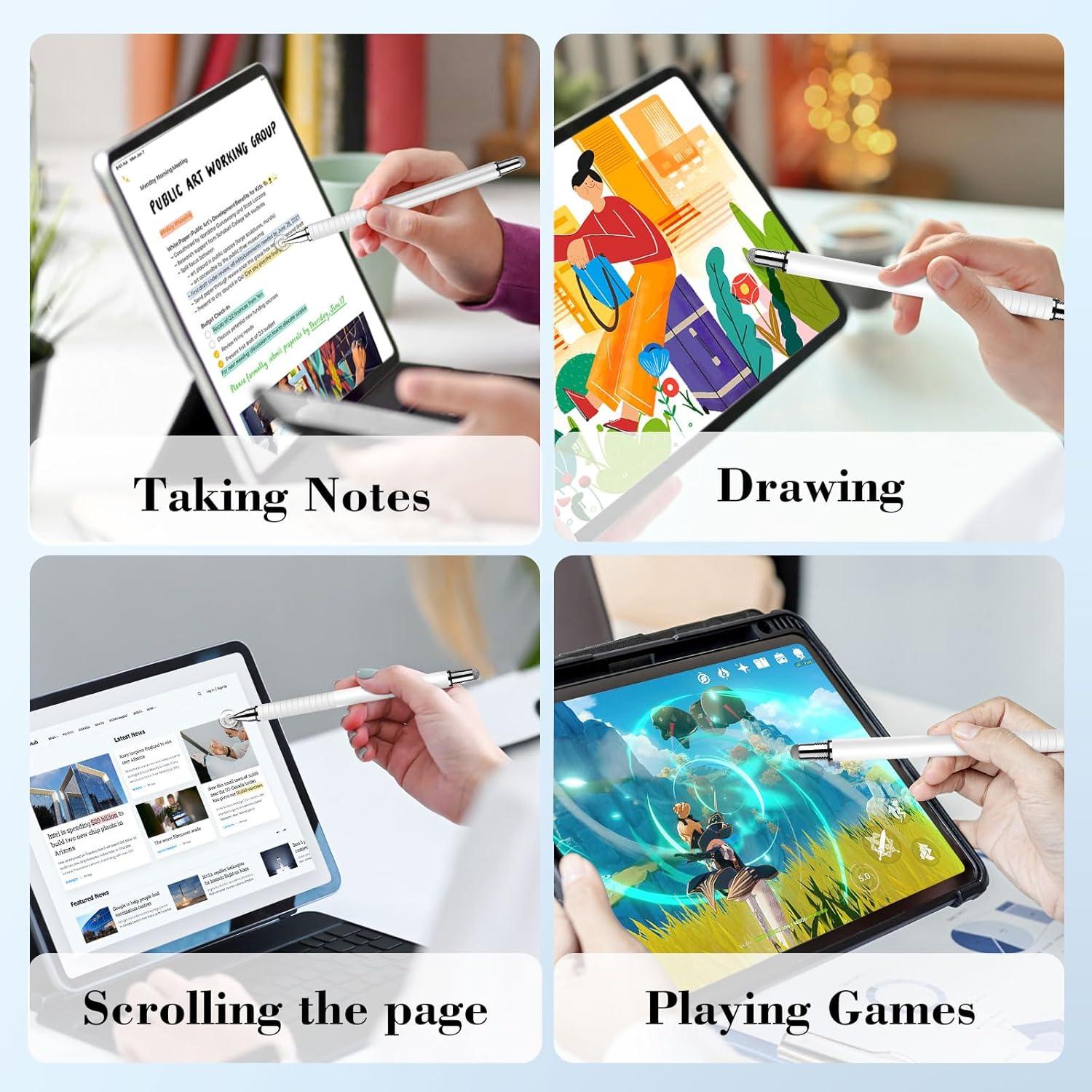 Paquete de 6 bolígrafos stylus Mixoo 2 en 1 para pantallas táctiles