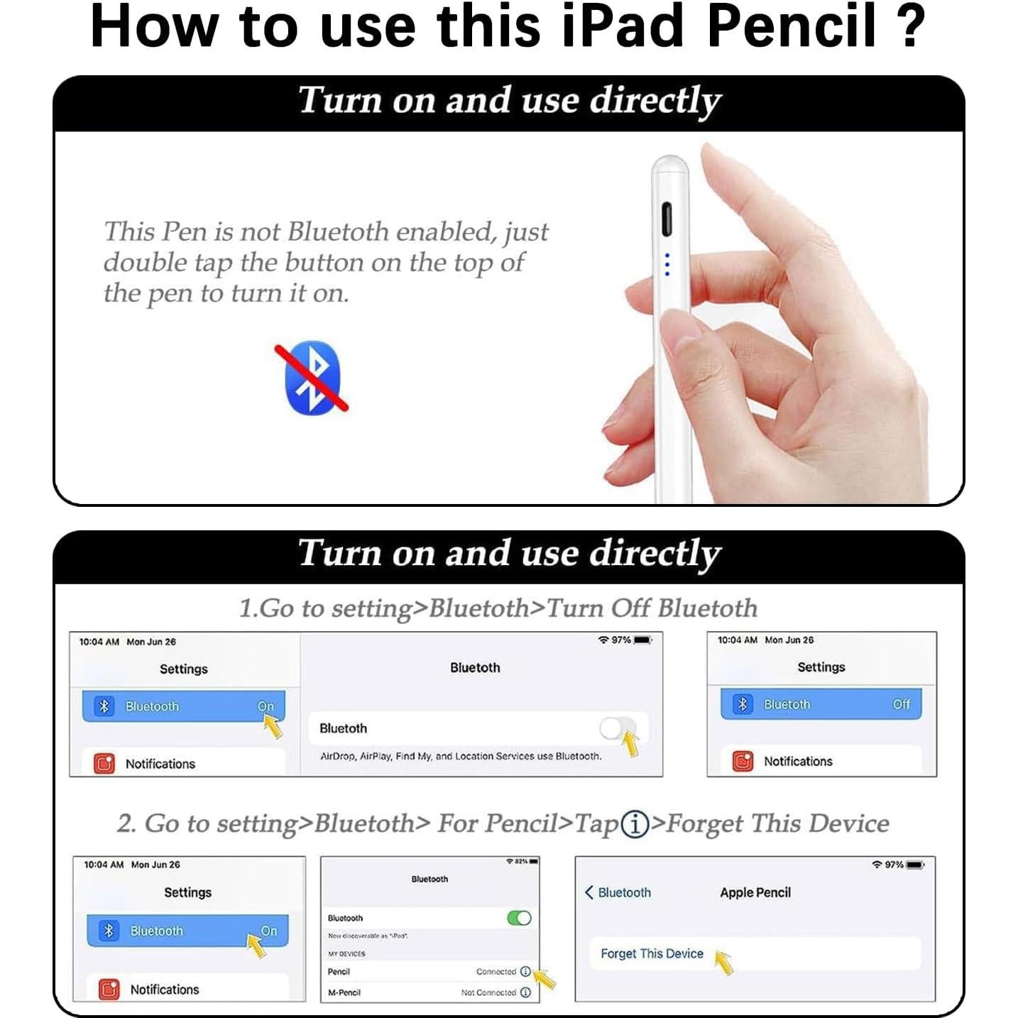 Lápiz Stylus para iPad EcoPestuGo, Carga Rápida, Rechazo de Palma