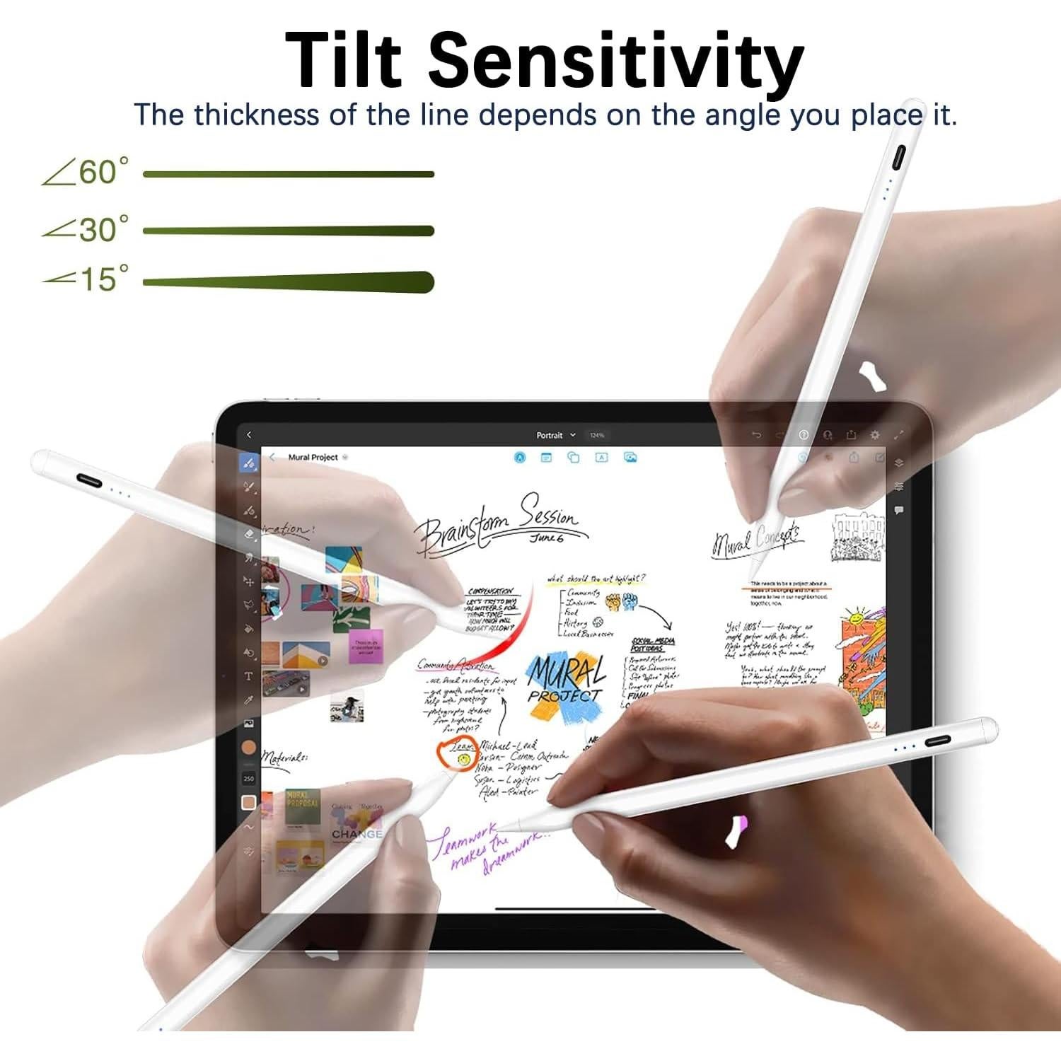 Lápiz Stylus para iPad EcoPestuGo, Carga Rápida, Rechazo de Palma