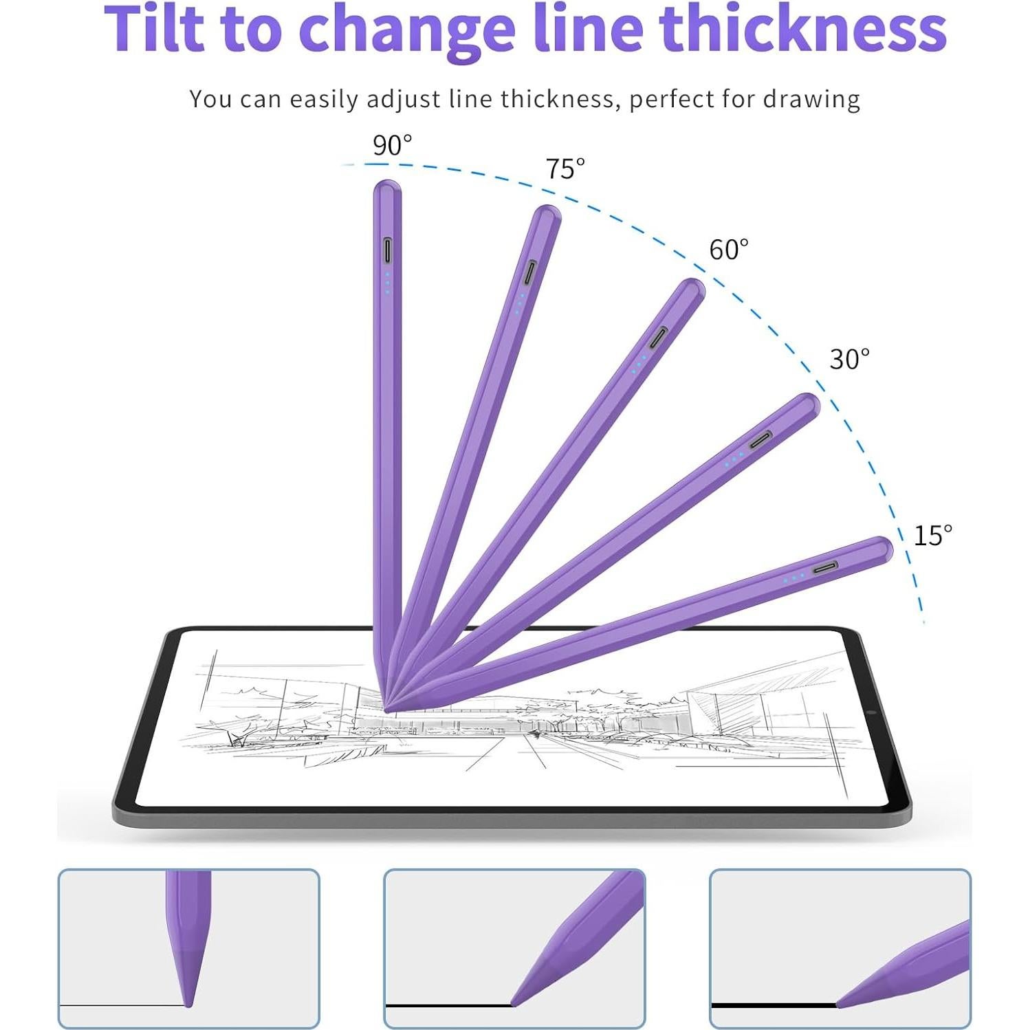 Lápiz Stylus HZD para iPad 2018-2025, Carga Rápida, Rechazo de Palma