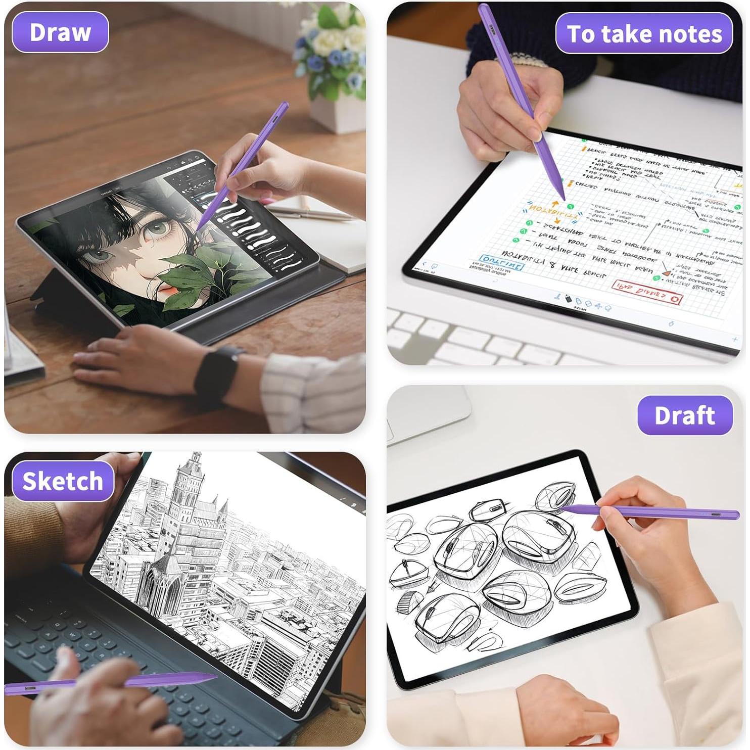 Lápiz Stylus HZD para iPad 2018-2025, Carga Rápida, Rechazo de Palma