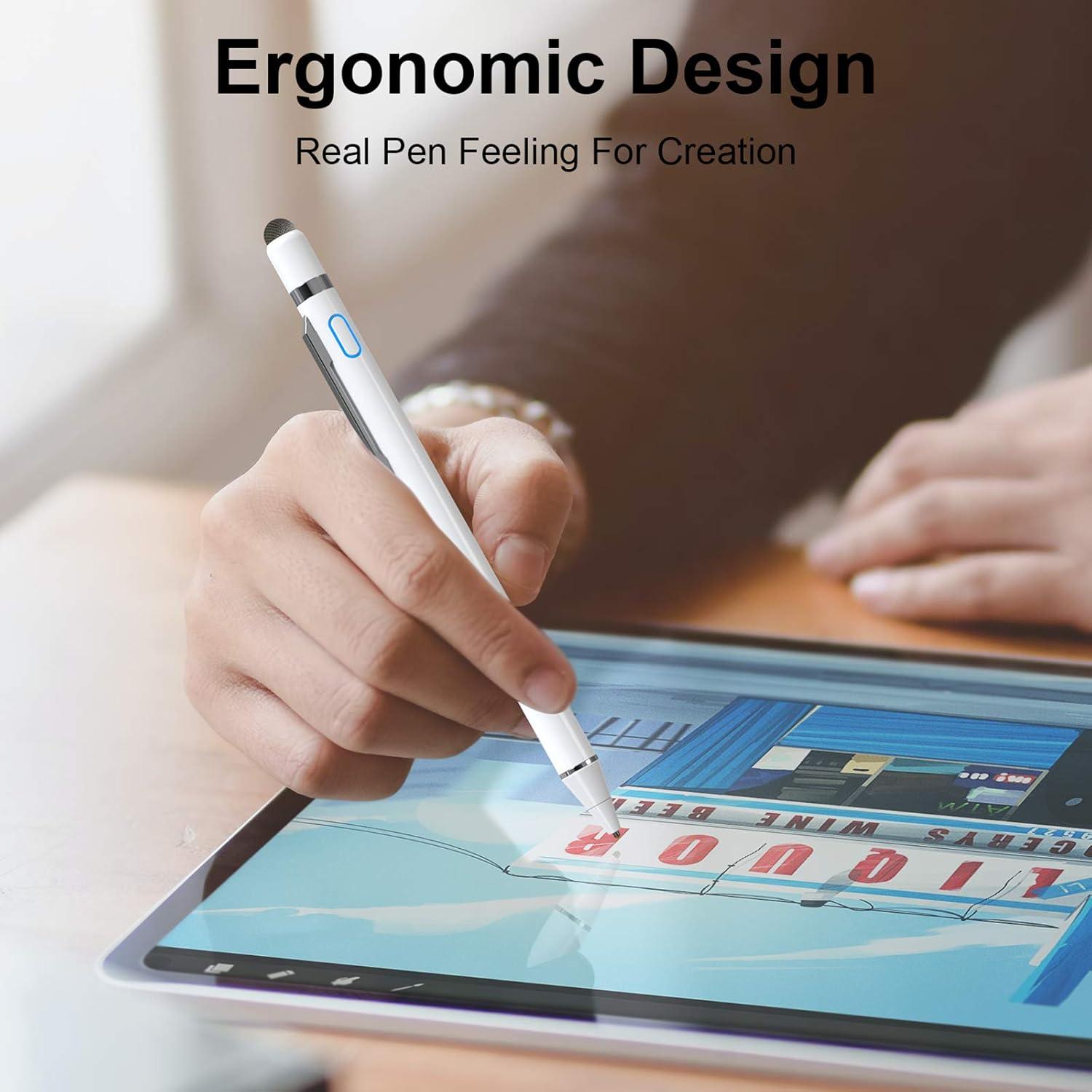 Bolígrafo Digital Stylus NTHJOYS 2 en 1 Punta Fina Blanco