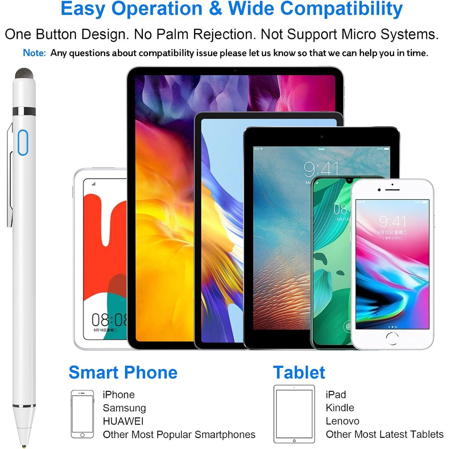 Bolígrafo Digital Stylus NTHJOYS 2 en 1 Punta Fina Blanco