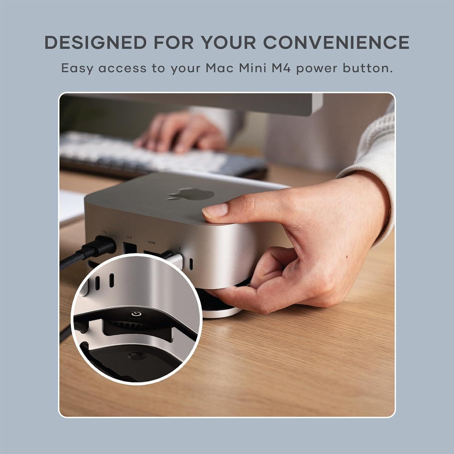 Satechi Hub y Soporte Mac Mini M4 con Enclosure SSD NVMe