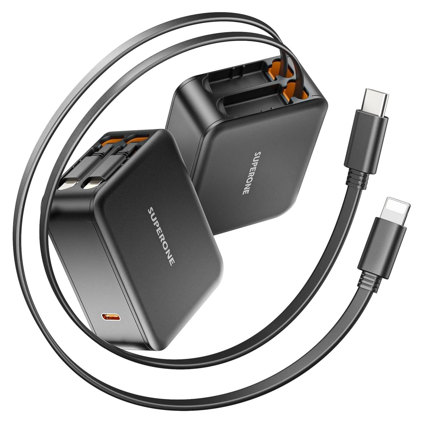 Cargador de Pared Retráctil SUPERONE 62W 3 Puertos USB-C