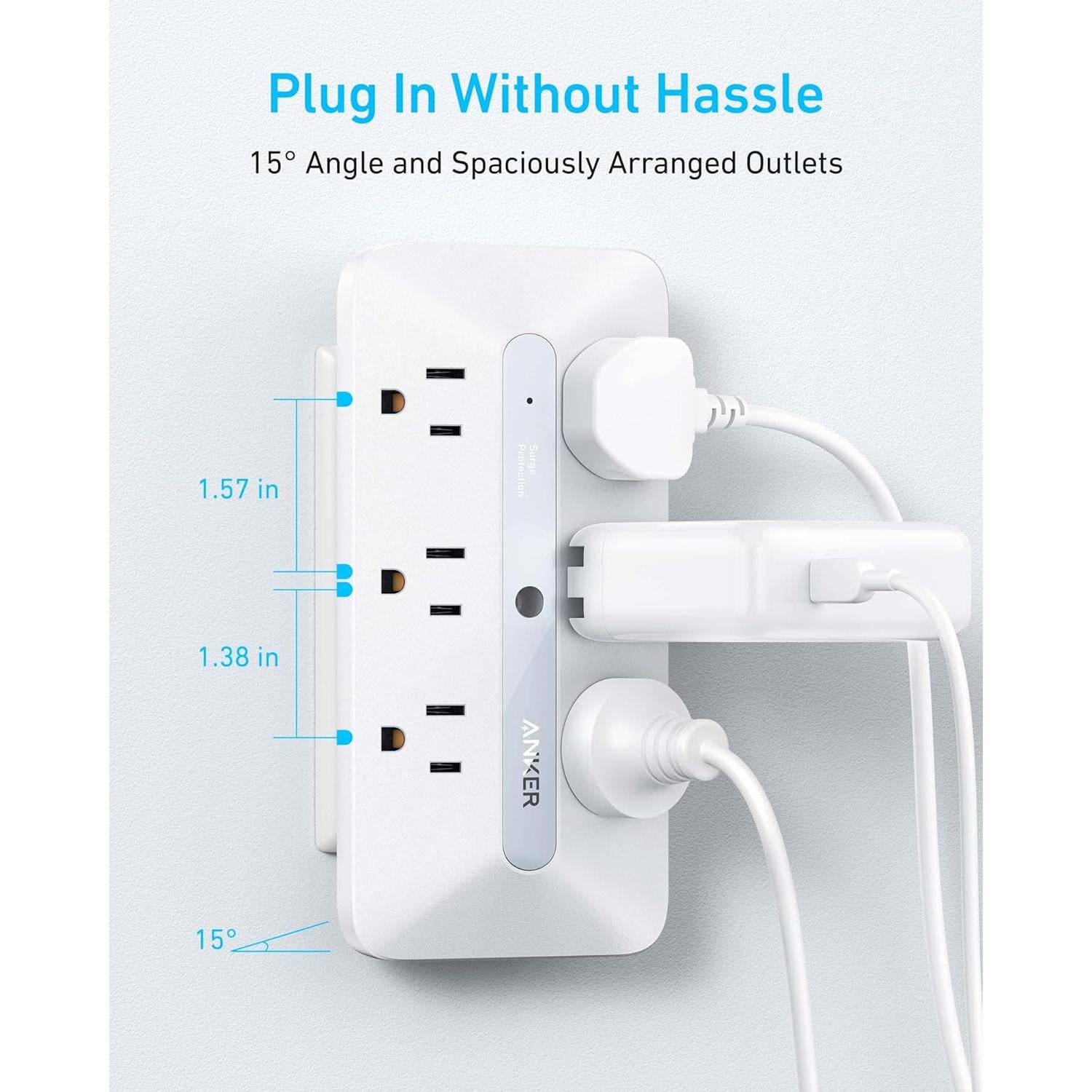 Extensor de Enchufe Anker A9251 10 en 1, Carga Rápida 20W