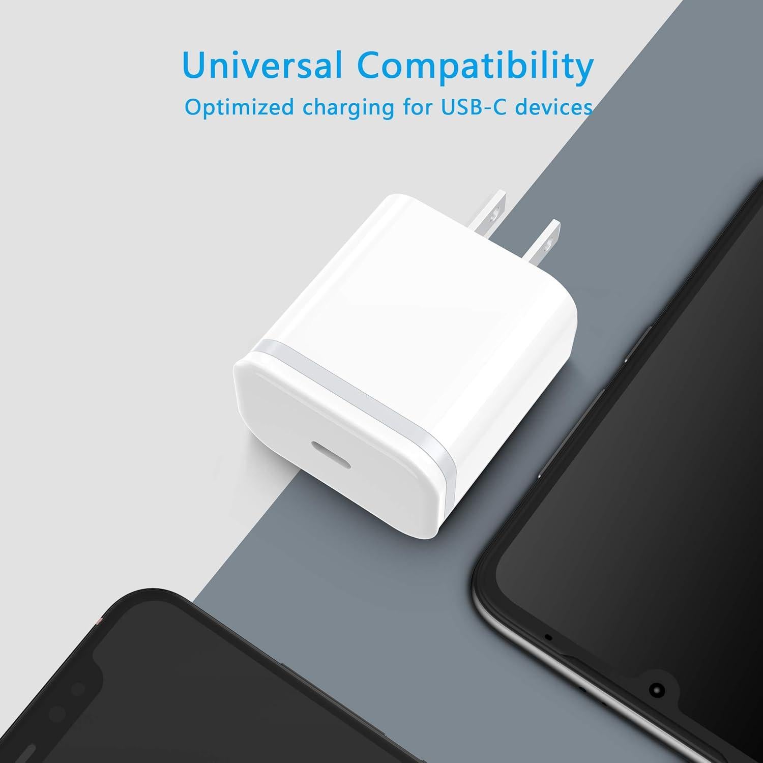 Cargador USB C 20W LUOATIP 3-Pack Adaptador Rápido