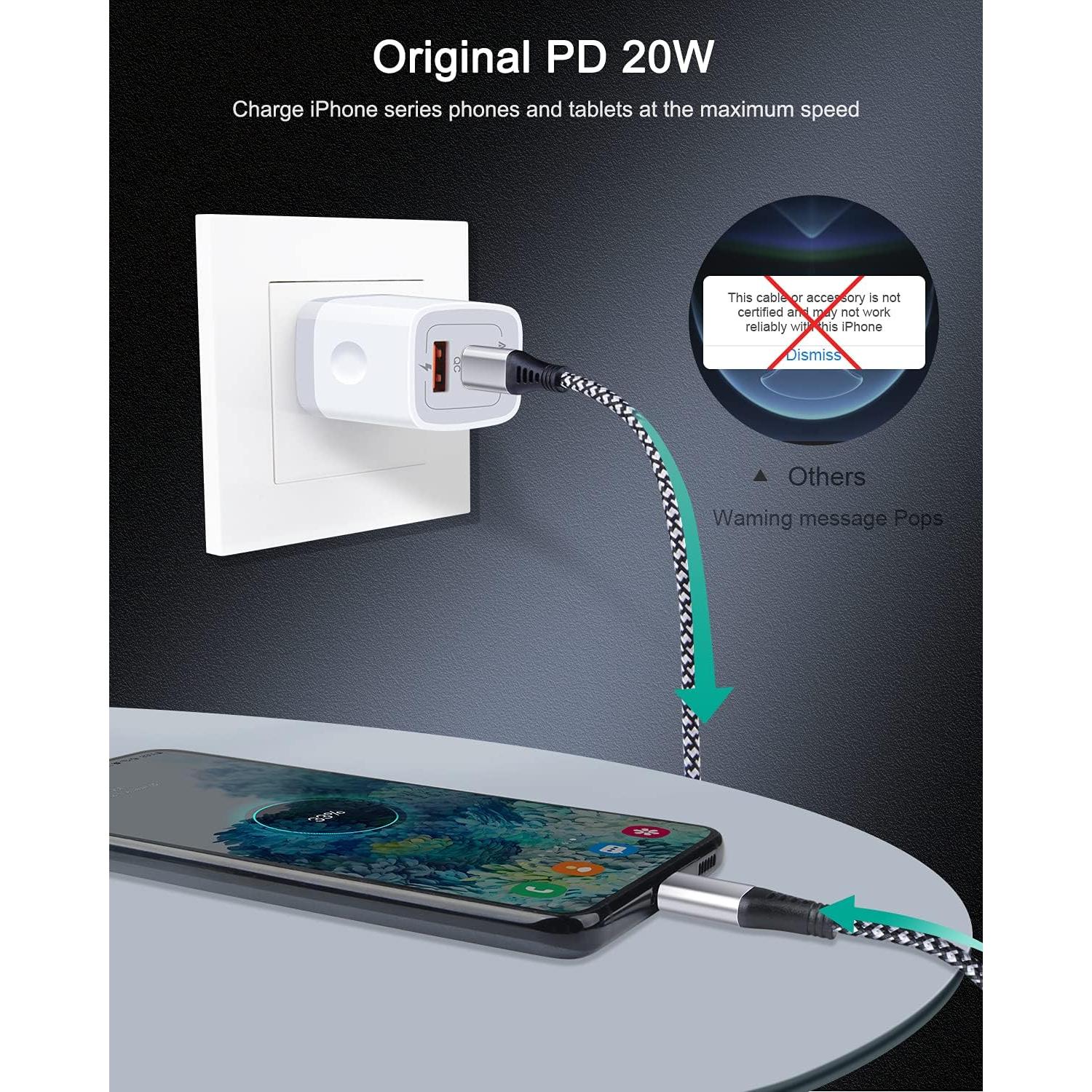 Cargador de pared AILKIN 20W USB-C y A Doble Puerto 3 Pack