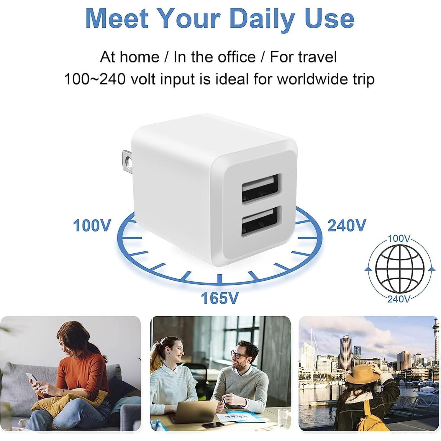 Cargador de Pared USB Doble Puerto SHENZHEN OFSPOWER 3 Pack