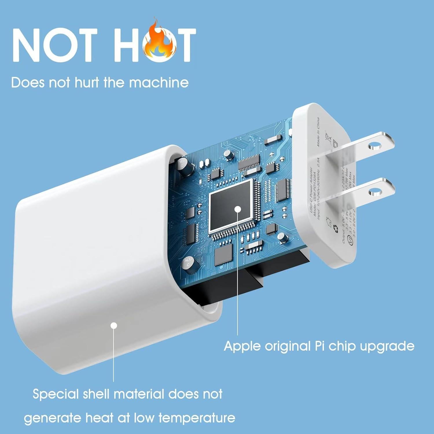 Cargador Rápido USB C iGENJUN 20W 4 Pack Adaptador Blanco