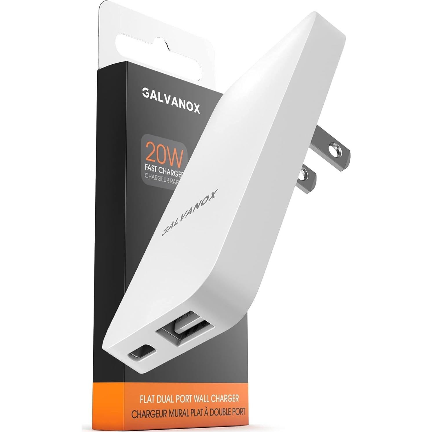 Cargador de Pared Galvanox 20W USB-C y USB-A Carga Rápida