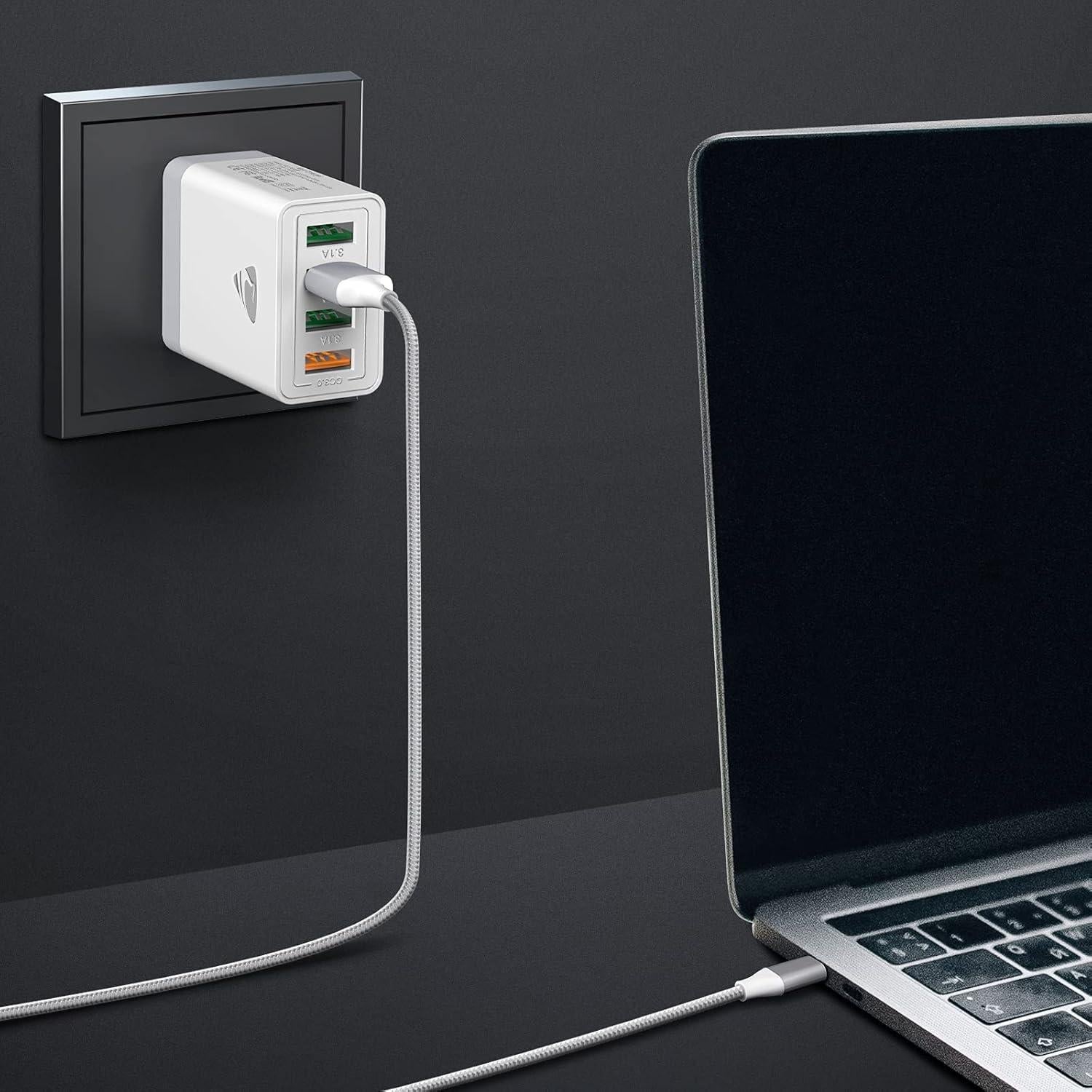 Cargador de Pared USB Aioneus 40W 4 Puertos Carga Rápida