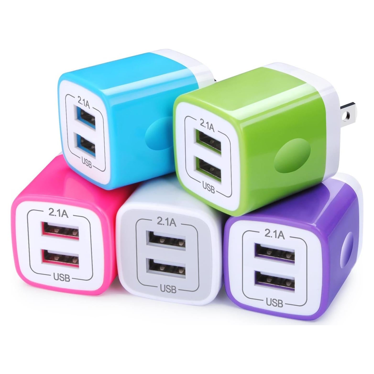Adaptador Cargador de Pared USB Doble 5Pack 2.1A FiveBox