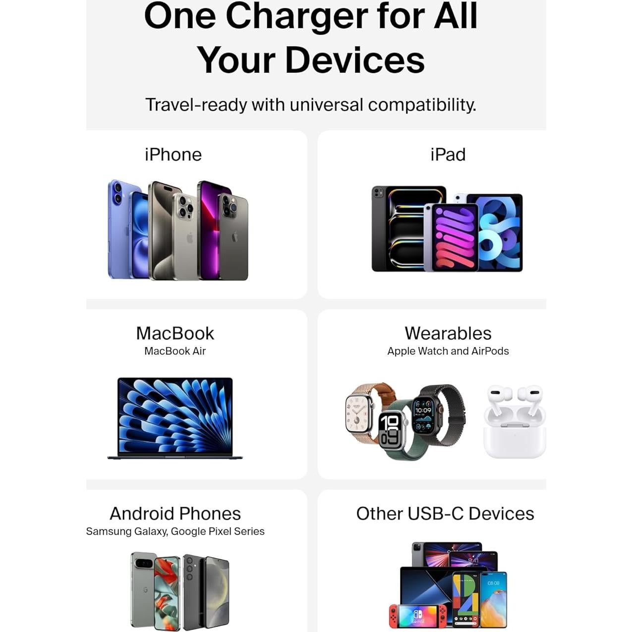 Cargador Doble Puerto 42W Belkin USB-C y USB-A Blanco