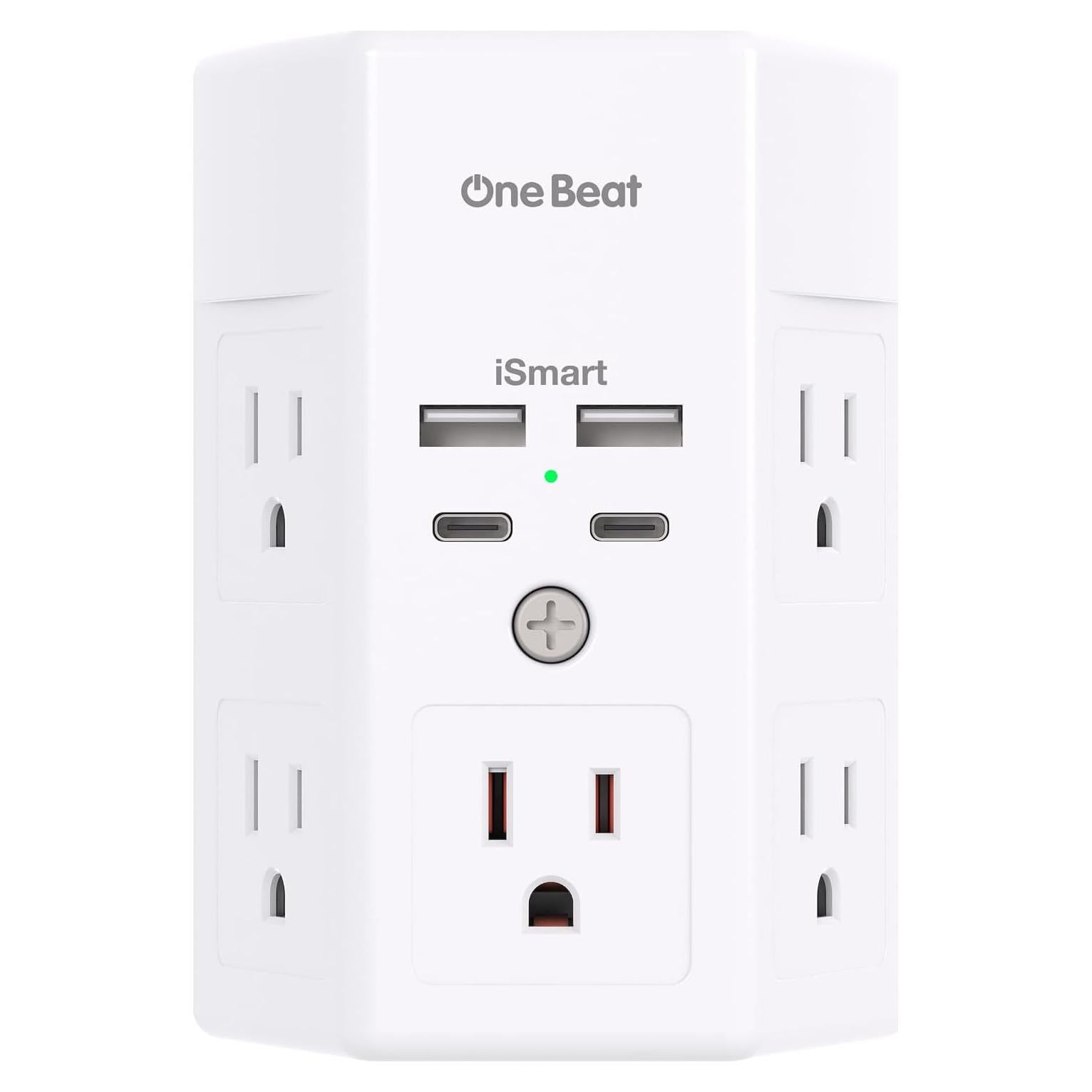 Multi Enchufe One Beat 5 Salidas + 4 USB Carga Rápida