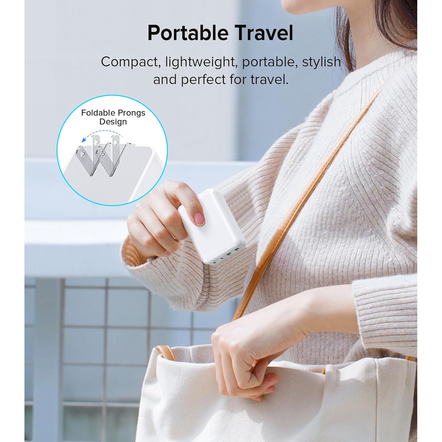 Cargador de pared USB C Qwinjwin 40W 4 puertos rápido