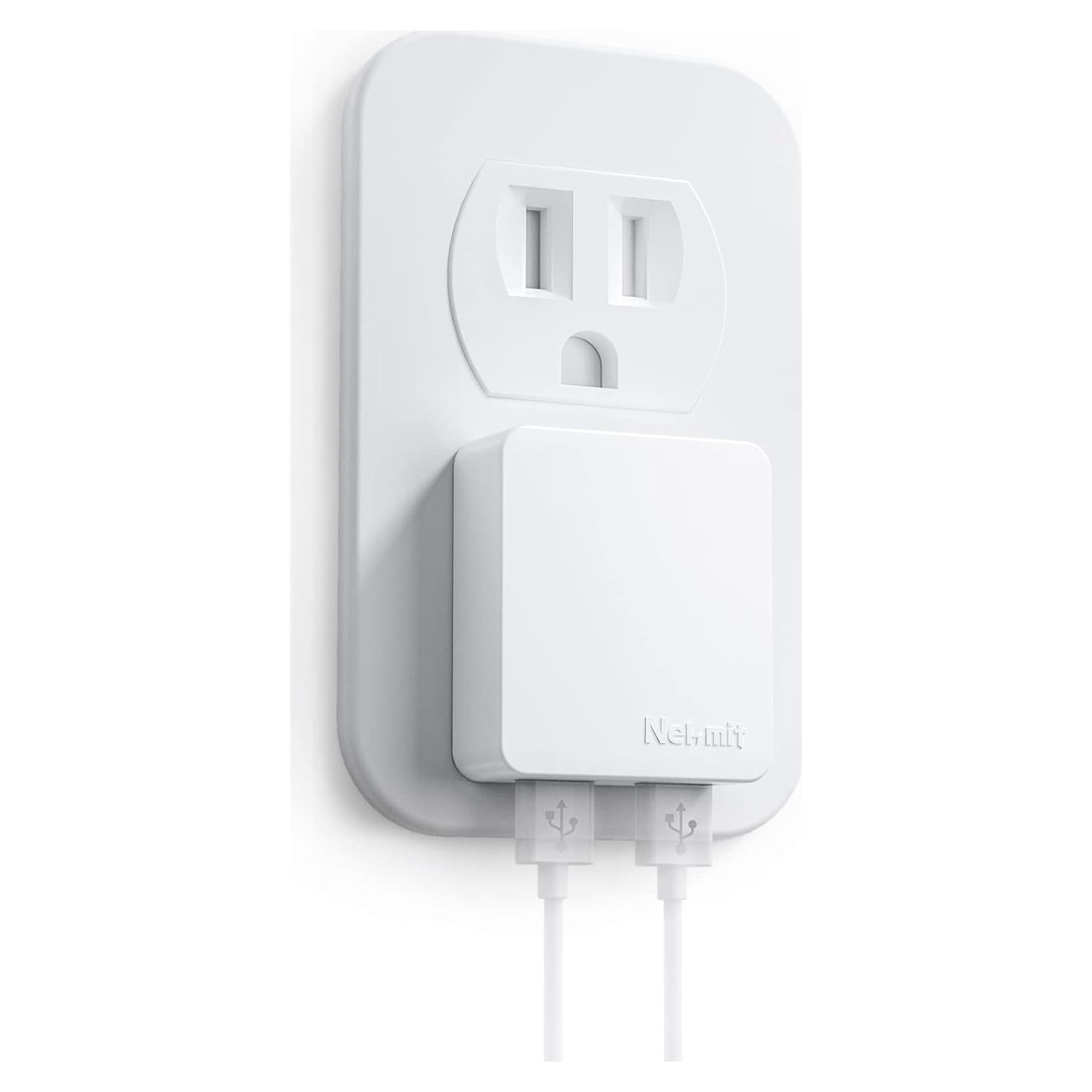 Cargador de pared USB doble puerto Nekmit 12W Blanco