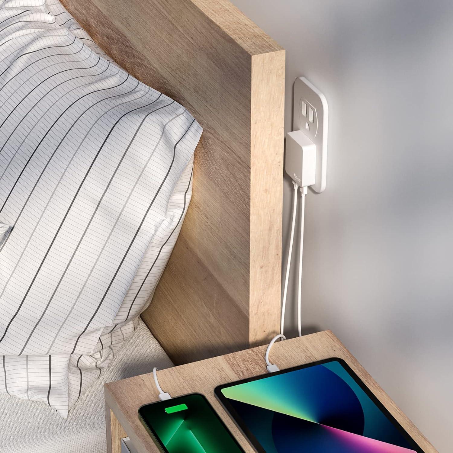 Cargador de pared USB doble puerto Nekmit 12W Blanco