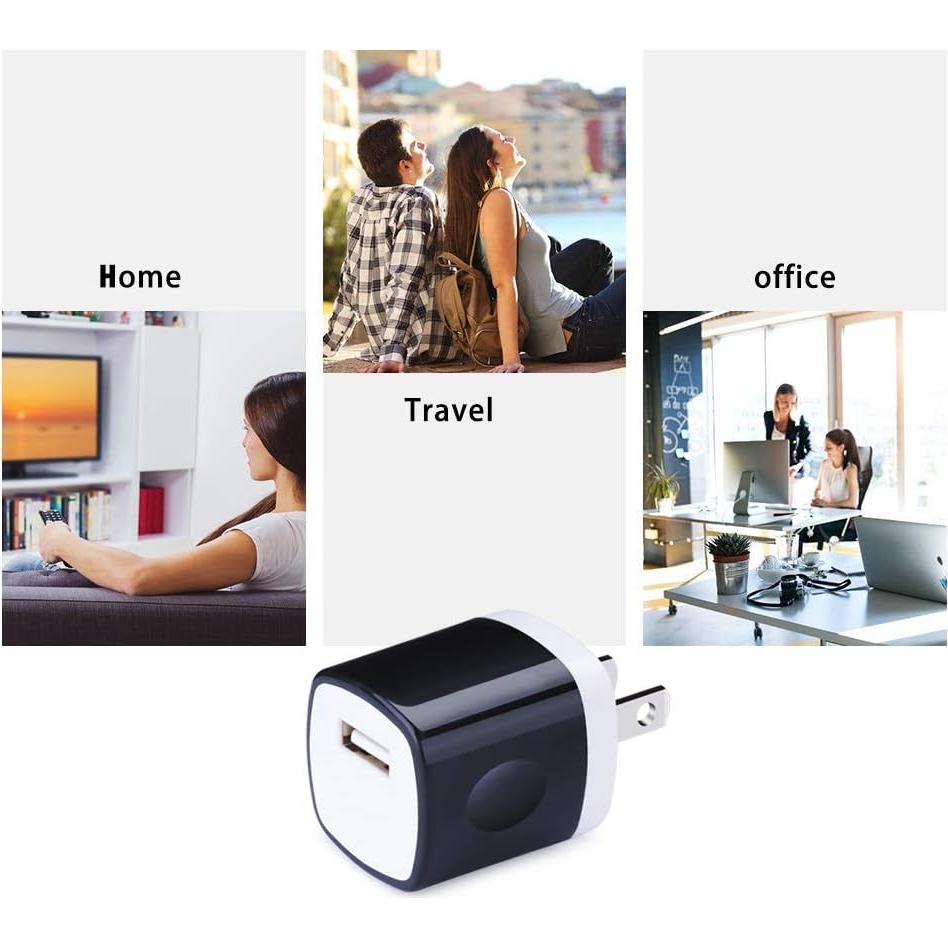 Cargador de Pared USB UorMe 10 Pack 1A 5V Negro