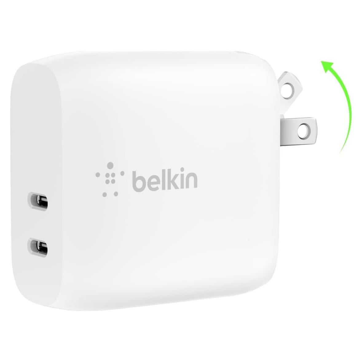 Cargador de Pared USB-C Belkin 40W Doble Puerto Carga Rápida