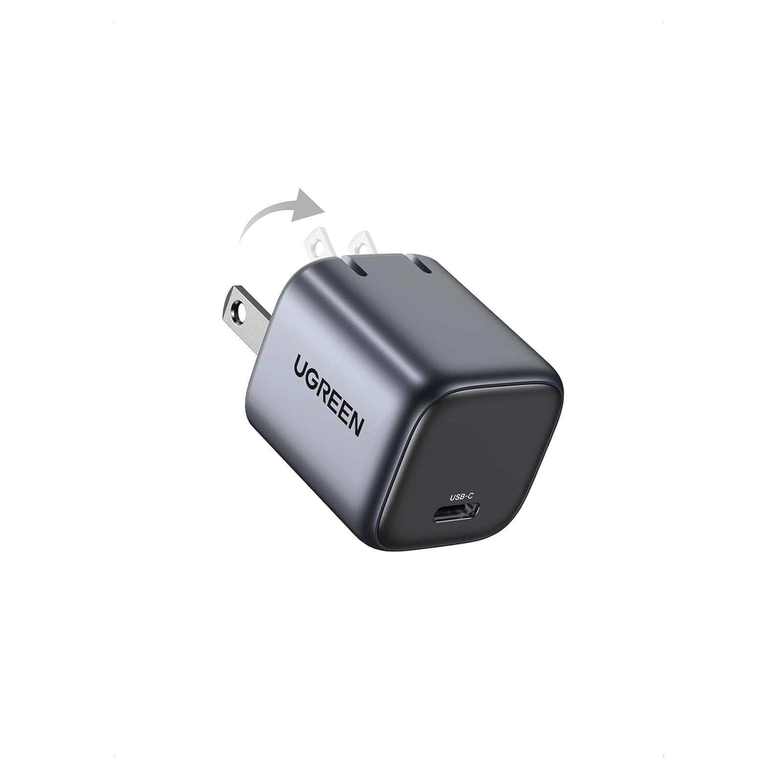 Cargador USB-C UGREEN 30W Plegable GaN para iPhone y Galaxy