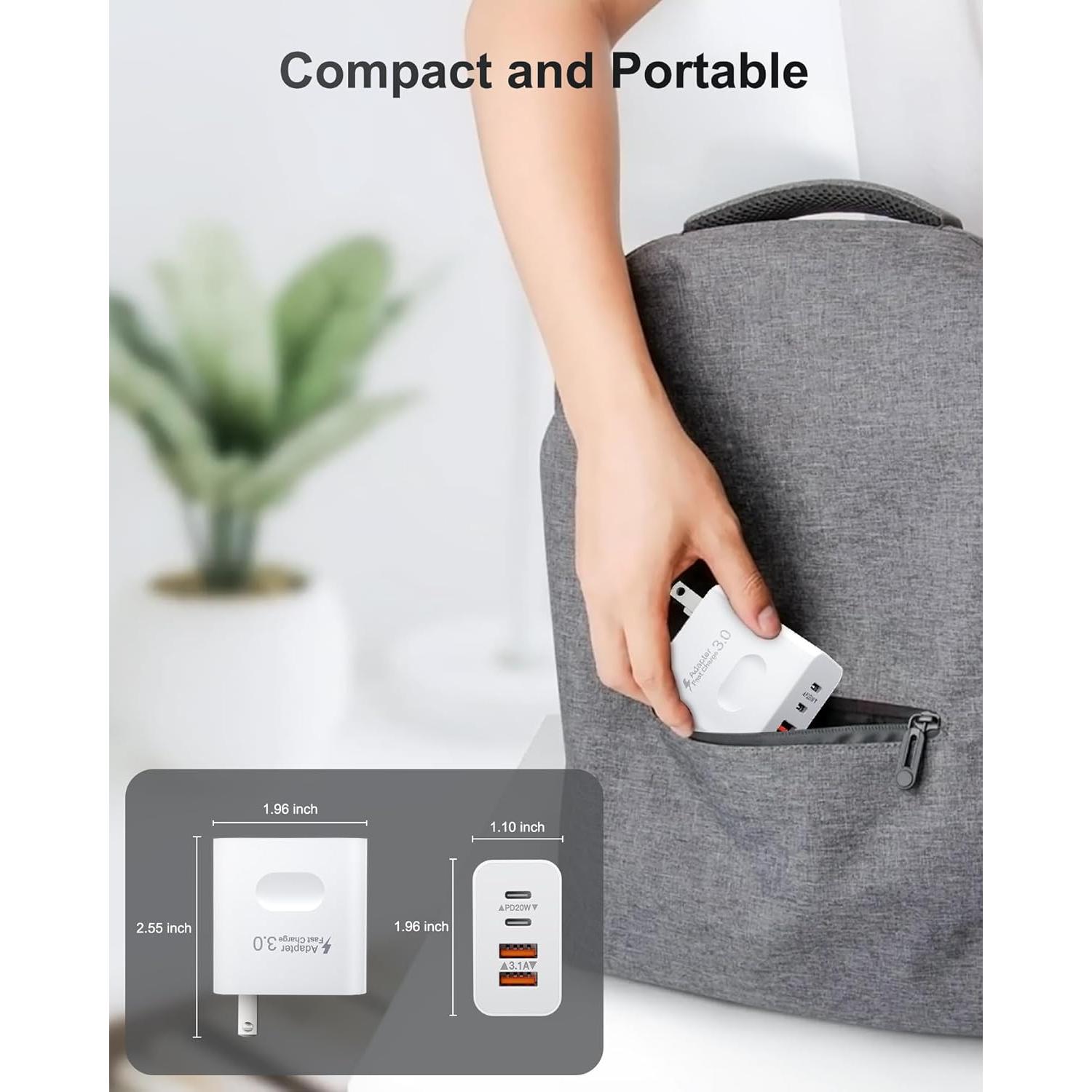 Cargador USB-C 40W 4 Puertos Rápido SHENZHEN OFSPOWER Blanco