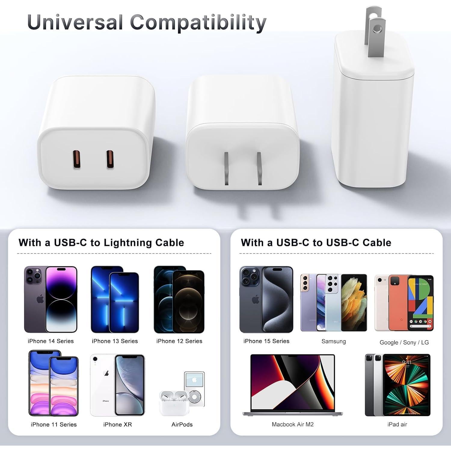 Cargador de pared USB-C 40W Doble Puerto Shenzhen Dipinle