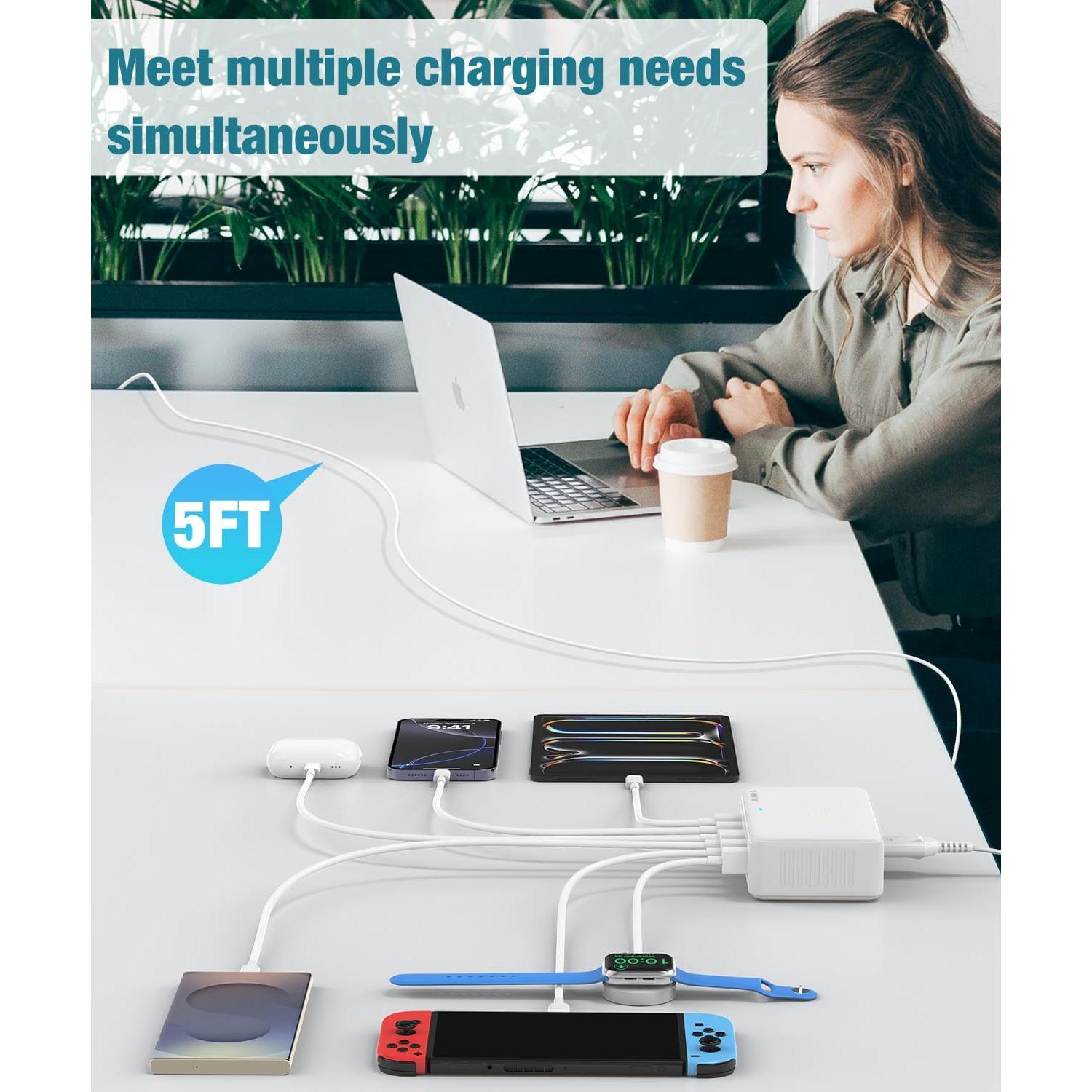 Cargador Rápido USB C 100W 6 Puertos Shenzhen Xihuida