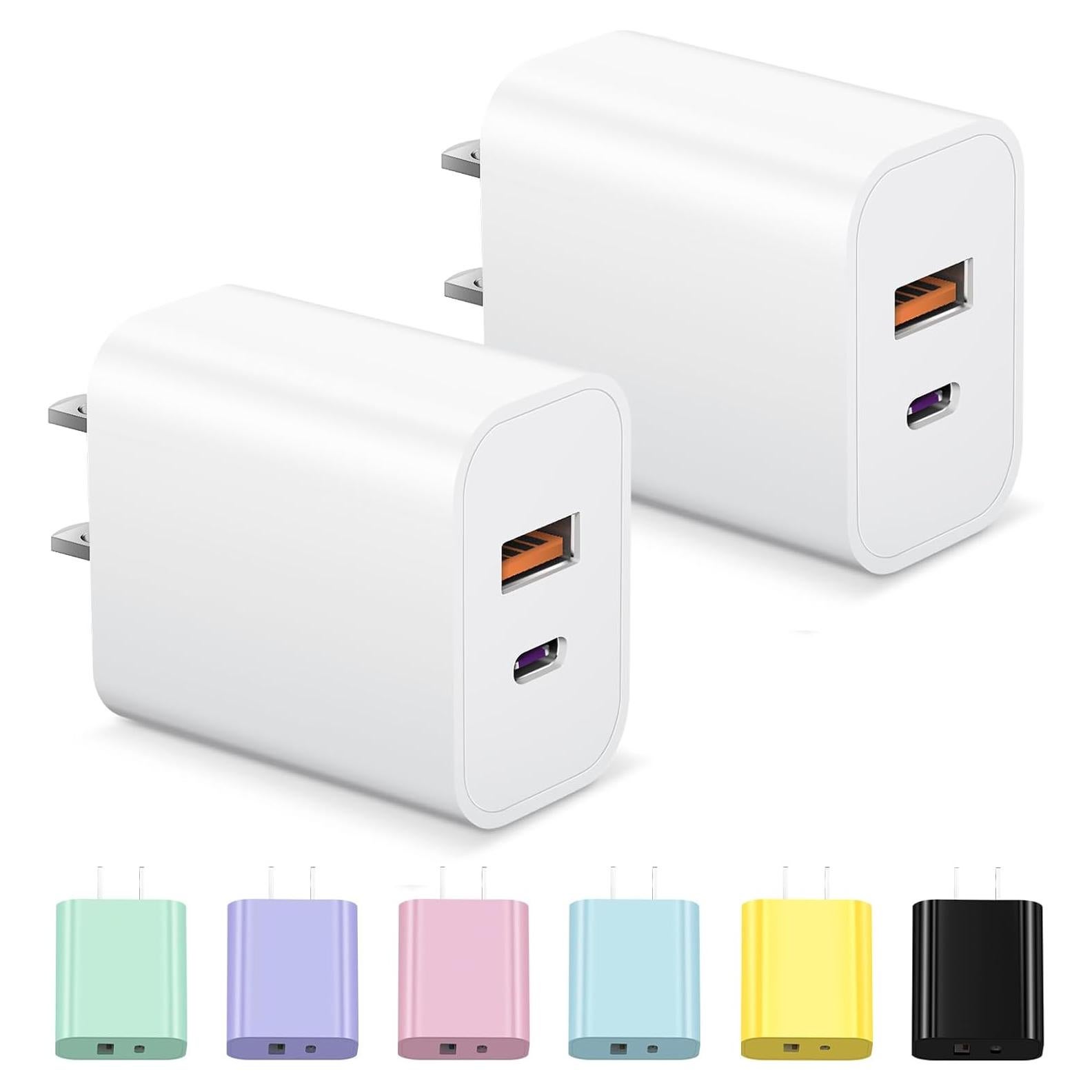 Cargador USB C Doble Puerto 20W ROMITAZ Carga Rápida 2Pack