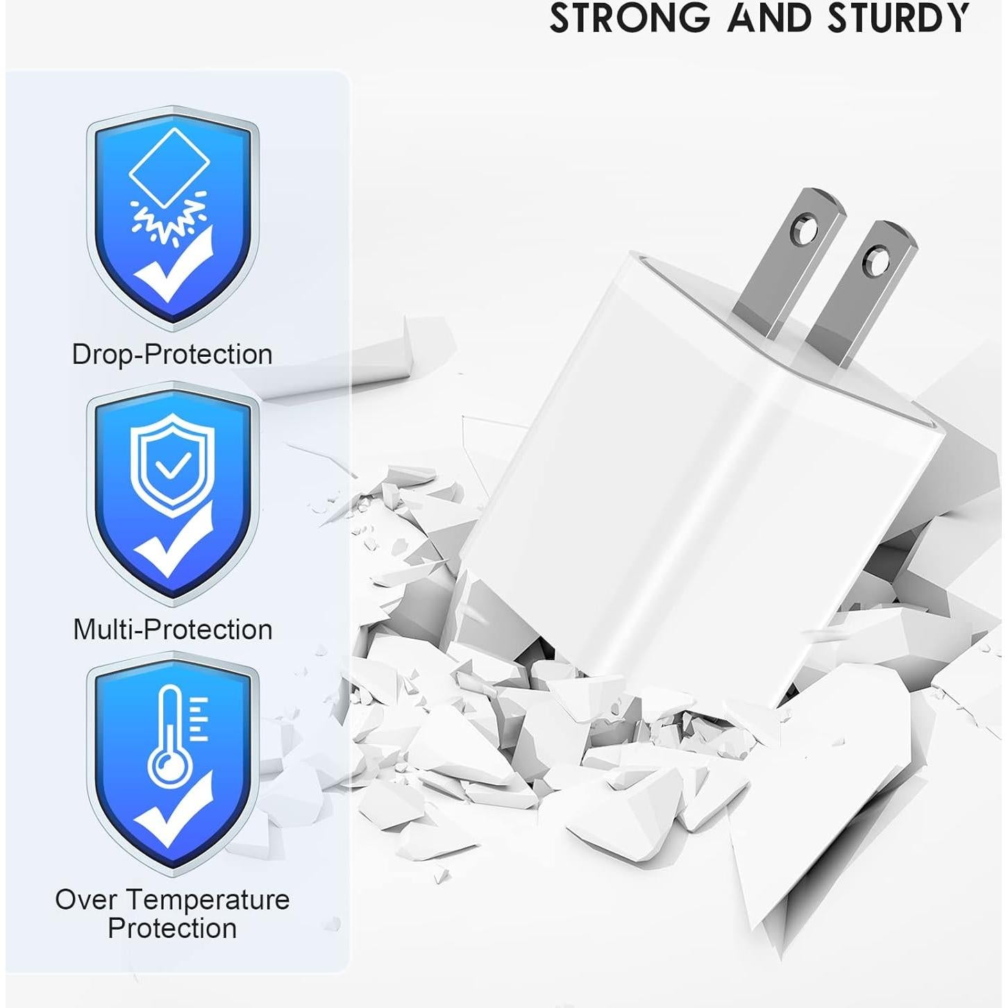 Cargador de Pared USB Dual 5V 2.4A Cabepow - Blanco