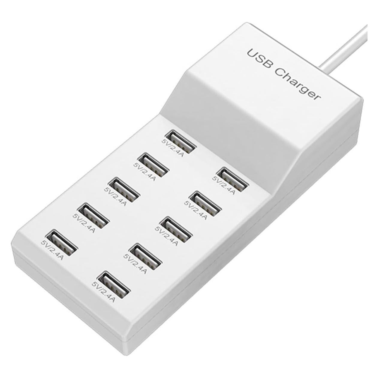 Cargador de Pared USB 10 Puertos 50W Blanco - Shenzhen Jinziyi
