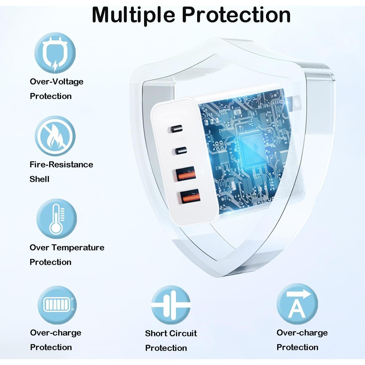 Cargador Rápido USB C 40W 2Pack Dongguan Kule, 4 Puertos