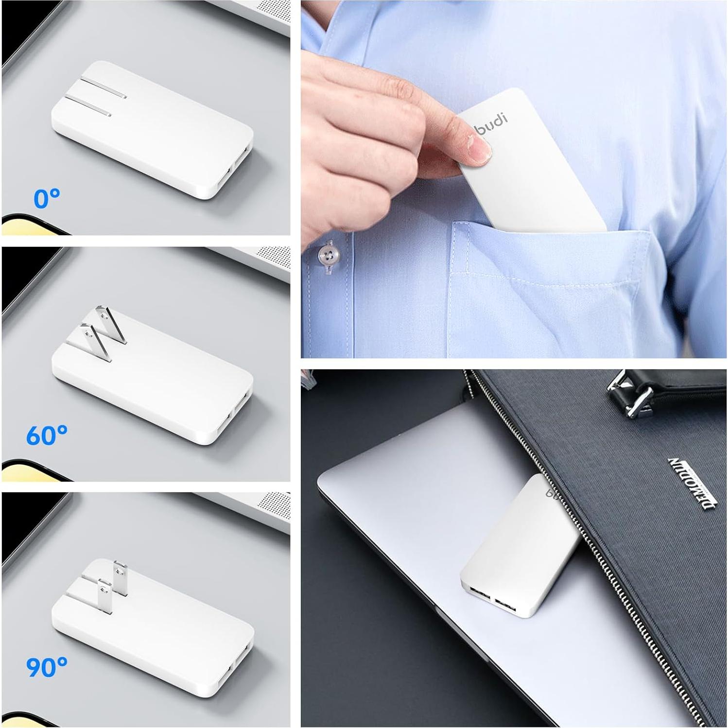 Cargador de Pared Budi 17W USB-A 2 Puertos Blanco